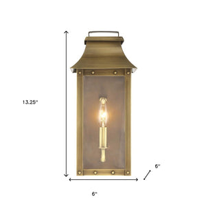 Homeroots Manchester 1-light Aged Brass Pocket Wall Light   398419