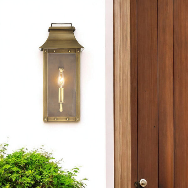 Homeroots Manchester 1-light Aged Brass Pocket Wall Light   398419
