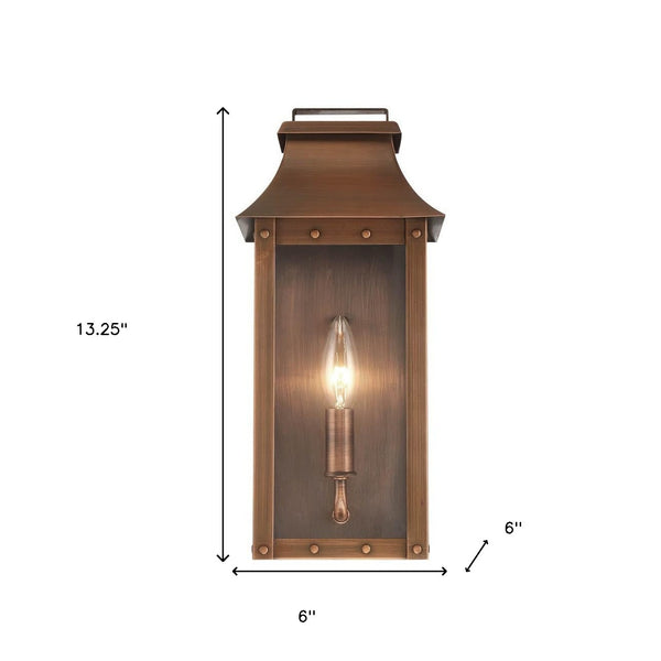 Homeroots Manchester 1-light Copper Patina Pocket Wall Light   398420