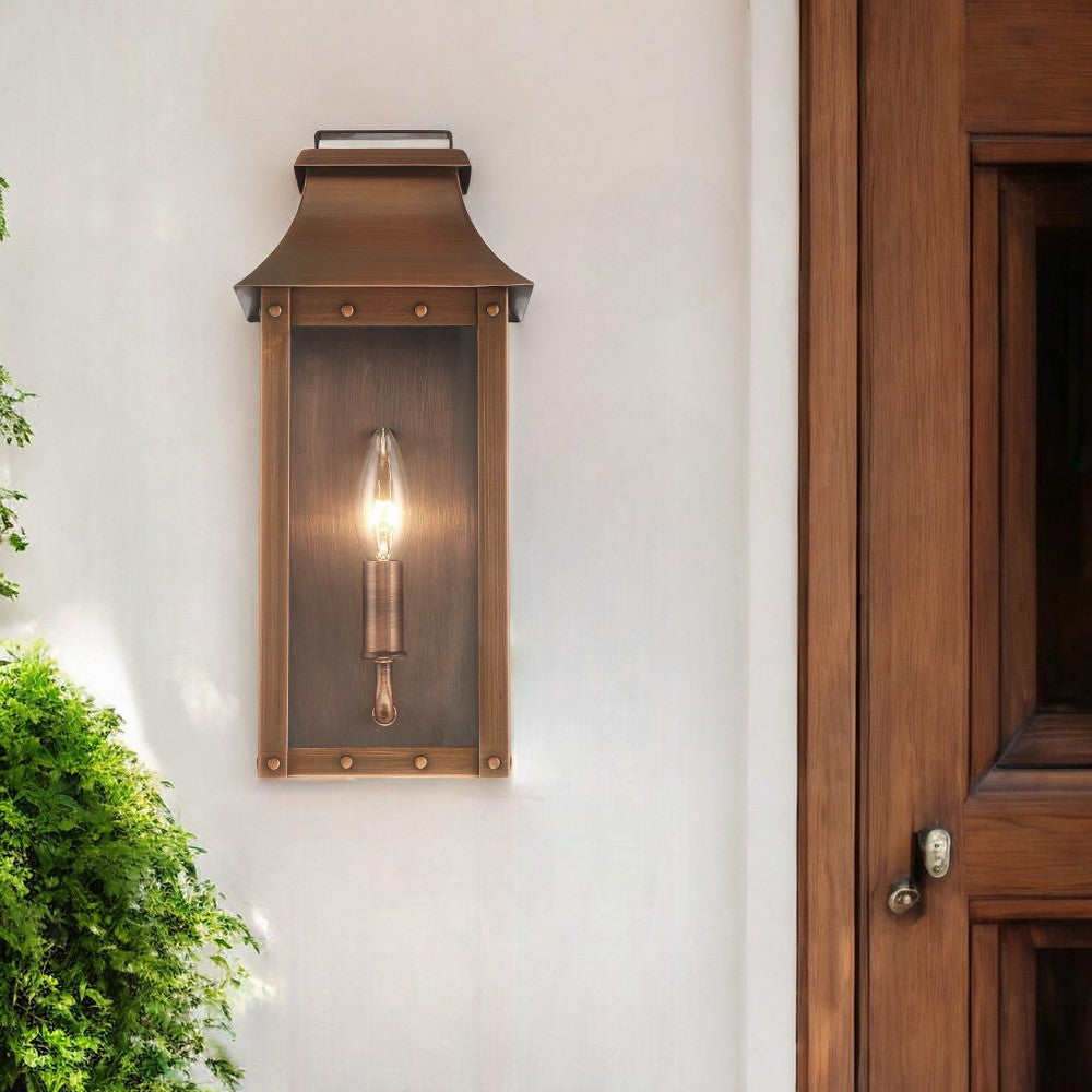 Homeroots Manchester 1-light Copper Patina Pocket Wall Light   398420