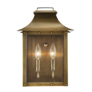 Homeroots Manchester 2-light Aged Brass Pocket Wall Light   398421