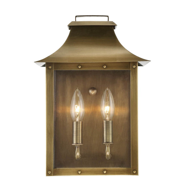 Homeroots Manchester 2-light Aged Brass Pocket Wall Light   398421