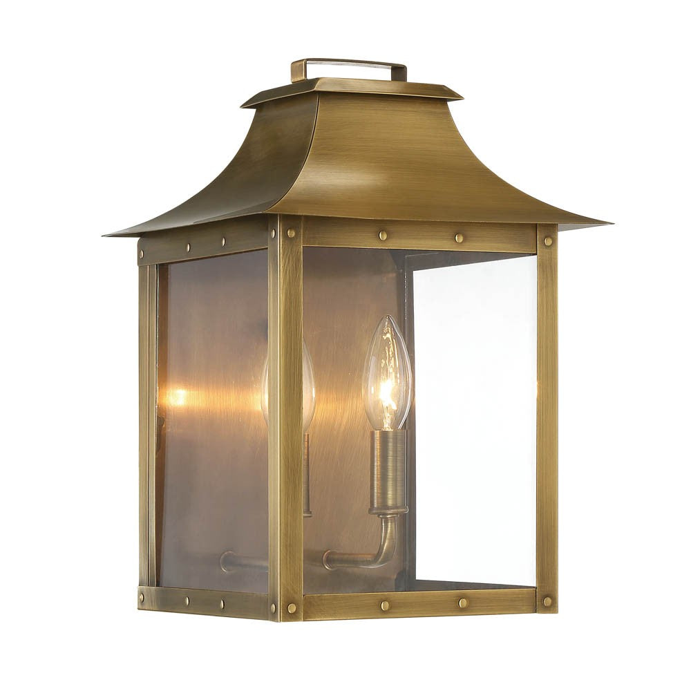 Homeroots Manchester 2-light Aged Brass Pocket Wall Light   398421