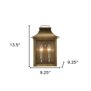 Homeroots Manchester 2-light Aged Brass Pocket Wall Light   398421