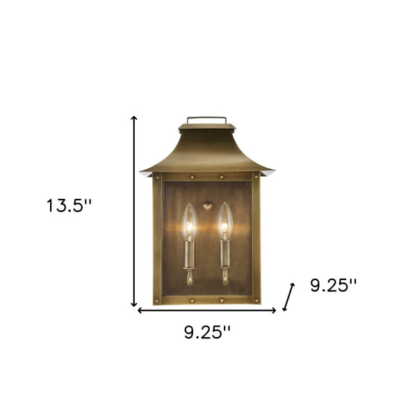 Homeroots Manchester 2-light Aged Brass Pocket Wall Light   398421