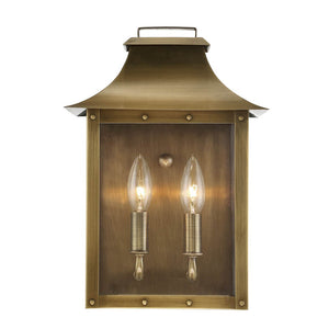 Homeroots Manchester 2-light Aged Brass Pocket Wall Light   398421