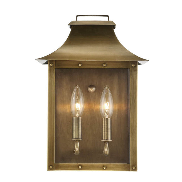 Homeroots Manchester 2-light Aged Brass Pocket Wall Light   398421
