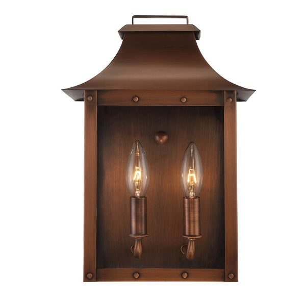 Homeroots Manchester 2-light Copper Patina Pocket Wall Light   398422