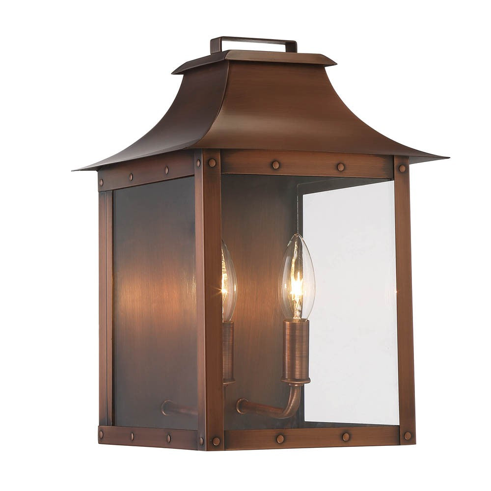 Homeroots Manchester 2-light Copper Patina Pocket Wall Light   398422