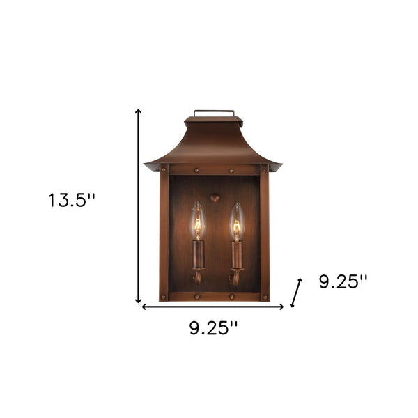 Homeroots Manchester 2-light Copper Patina Pocket Wall Light   398422