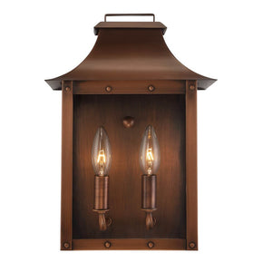 Homeroots Manchester 2-light Copper Patina Pocket Wall Light   398422