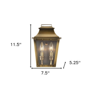 Homeroots Coventry 2-light Aged Brass Pocket Wall Light   398423