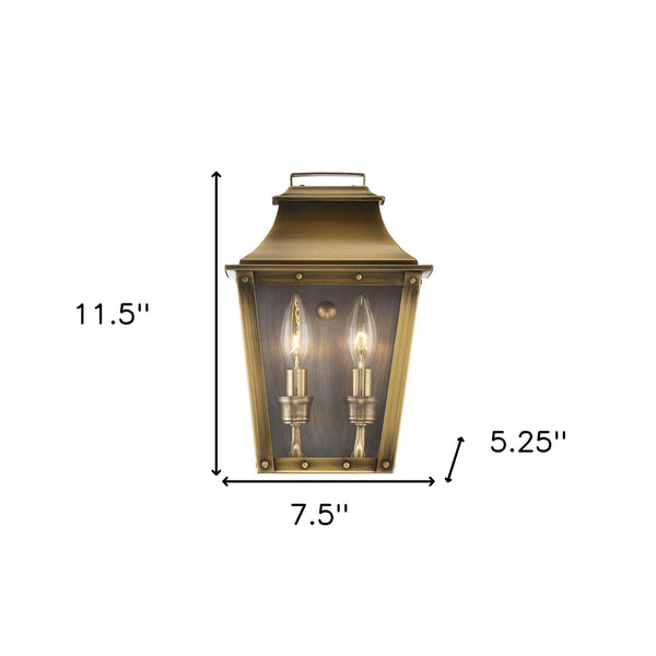Homeroots Coventry 2-light Aged Brass Pocket Wall Light   398423
