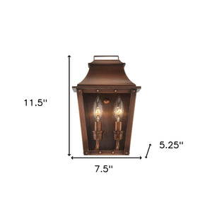 Homeroots Coventry 2-light Copper Patina Pocket Wall Light   398424