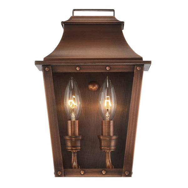 Homeroots Coventry 2-light Copper Patina Pocket Wall Light   398424
