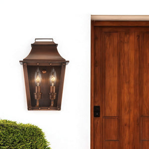 Homeroots Coventry 2-light Copper Patina Pocket Wall Light   398424