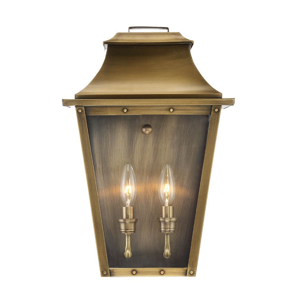 Homeroots Coventry 2-light Aged Brass Pocket Wall Light   398425