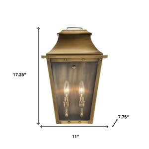 Homeroots Coventry 2-light Aged Brass Pocket Wall Light   398425