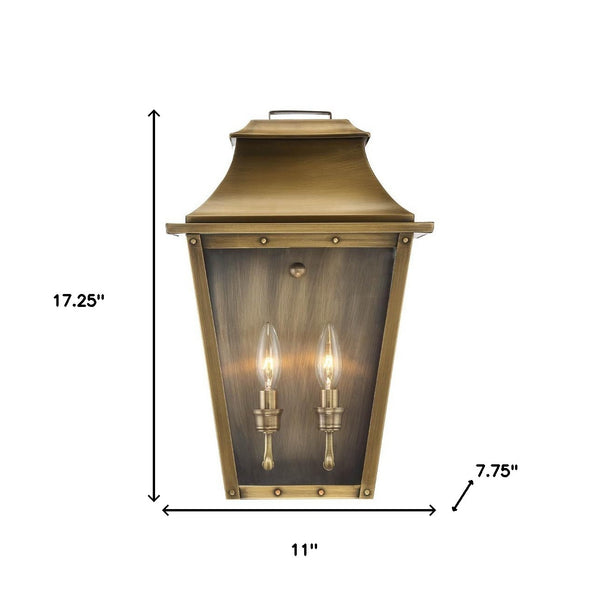 Homeroots Coventry 2-light Aged Brass Pocket Wall Light   398425