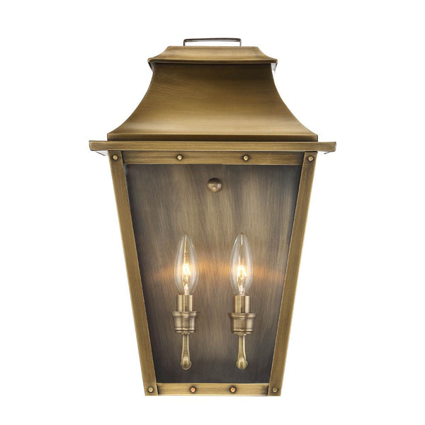 Homeroots Coventry 2-light Aged Brass Pocket Wall Light   398425