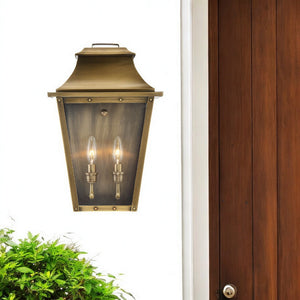 Homeroots Coventry 2-light Aged Brass Pocket Wall Light   398425