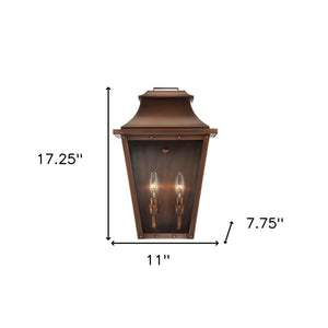 Homeroots Coventry 2-light Copper Patina Pocket Wall Light   398426