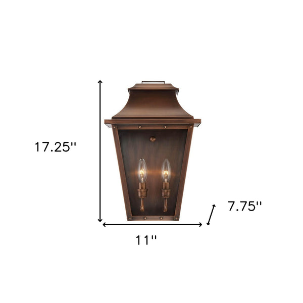 Homeroots Coventry 2-light Copper Patina Pocket Wall Light   398426