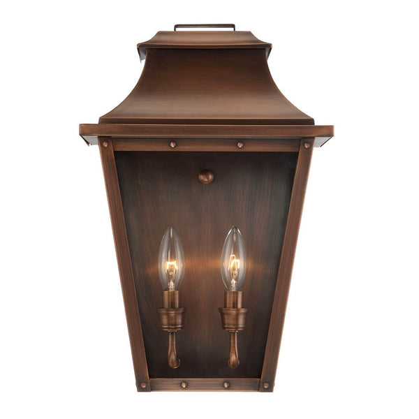 Homeroots Coventry 2-light Copper Patina Pocket Wall Light   398426