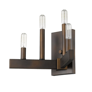 HomeRoots Four Light Bronze Metal Vintage Wall Sconce - Timeless Charm for Hallways, Entryways & Living Areas 398429