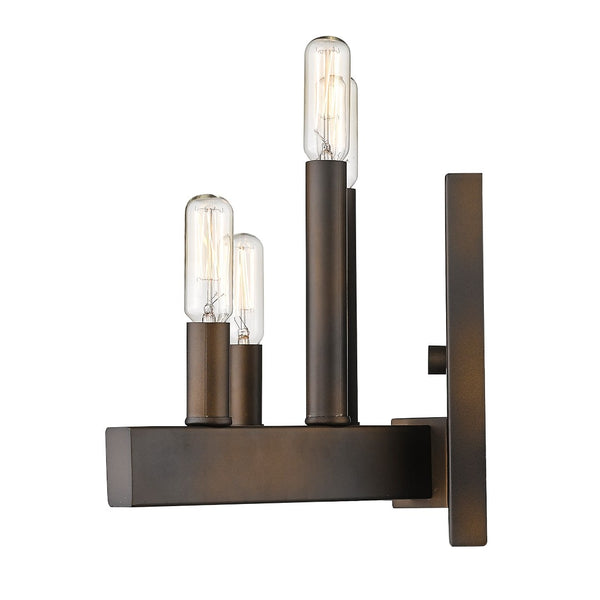 HomeRoots Four Light Bronze Metal Vintage Wall Sconce - Timeless Charm for Hallways, Entryways & Living Areas 398429