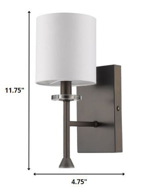 Homeroots Minimalist Bronze Wall Sconce With Fabric Shade   398433