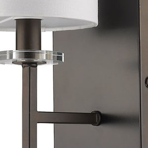 Homeroots Minimalist Bronze Wall Sconce With Fabric Shade   398433