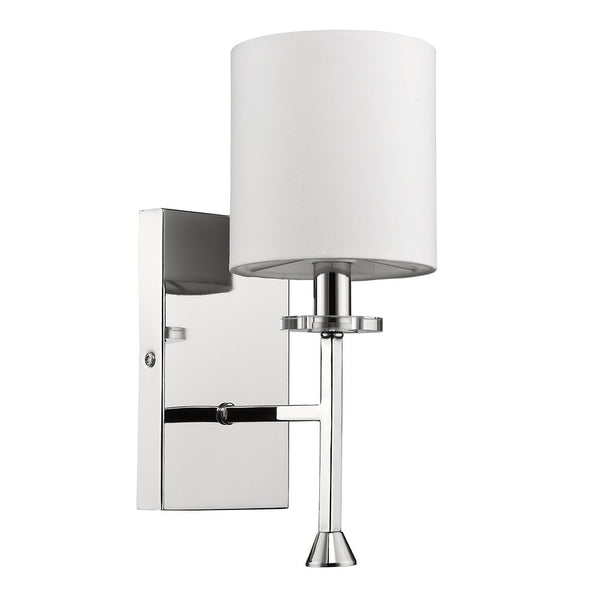 Homeroots Minimalist Silver Wall Sconce With Fabric Shade   398434