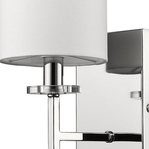 Homeroots Minimalist Silver Wall Sconce With Fabric Shade   398434