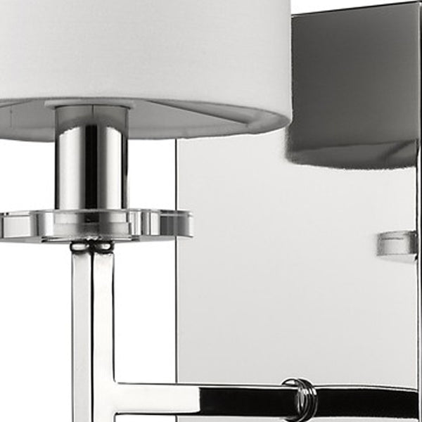 Homeroots Minimalist Silver Wall Sconce With Fabric Shade   398434