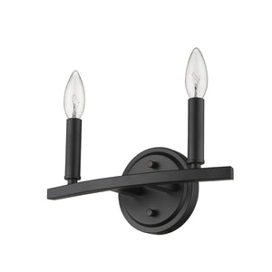 HomeRoots Two Light Matte Black Wall Sconce - Modern Minimalist Fixture for Stylish Ambiance in Any Room 398438