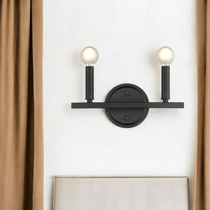 HomeRoots Two Light Matte Black Wall Sconce - Modern Minimalist Fixture for Stylish Ambiance in Any Room 398438