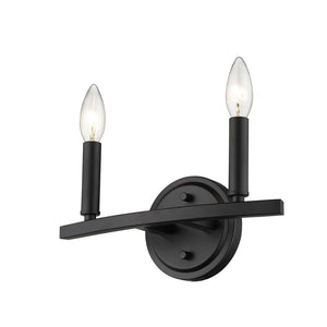 HomeRoots Two Light Matte Black Wall Sconce - Modern Minimalist Fixture for Stylish Ambiance in Any Room 398438