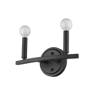 HomeRoots Two Light Matte Black Wall Sconce - Modern Minimalist Fixture for Stylish Ambiance in Any Room 398438