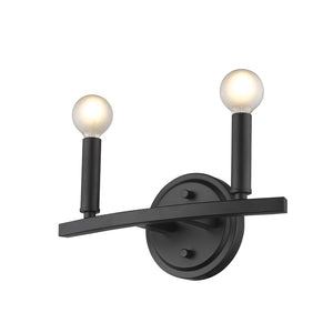HomeRoots Two Light Matte Black Wall Sconce - Modern Minimalist Fixture for Stylish Ambiance in Any Room 398438
