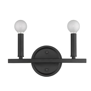 HomeRoots Two Light Matte Black Wall Sconce - Modern Minimalist Fixture for Stylish Ambiance in Any Room 398438