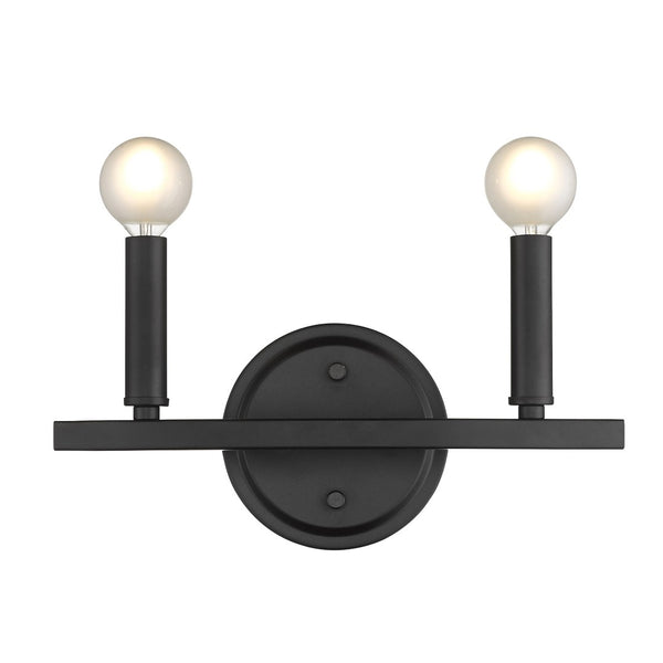 HomeRoots Two Light Matte Black Wall Sconce - Modern Minimalist Fixture for Stylish Ambiance in Any Room 398438