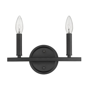 HomeRoots Two Light Matte Black Wall Sconce - Modern Minimalist Fixture for Stylish Ambiance in Any Room 398438