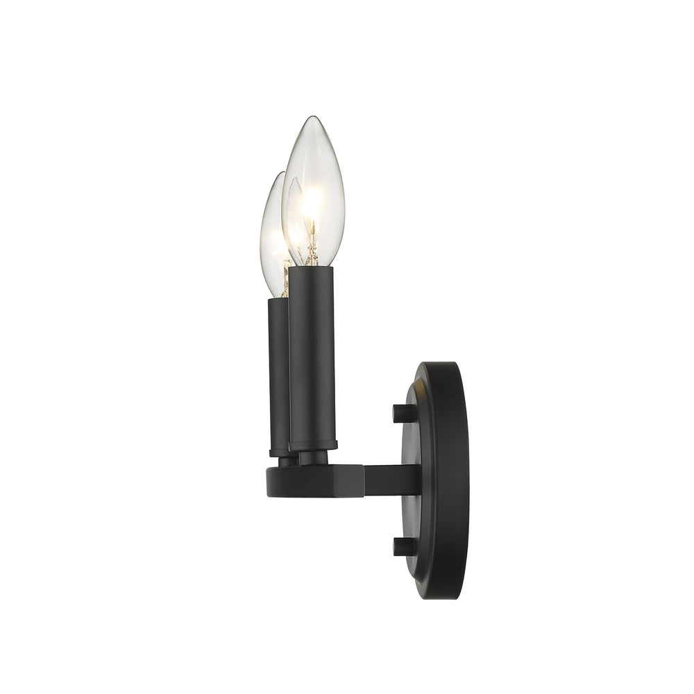 Homeroots Two Light Matte Black Wall Sconce   398438