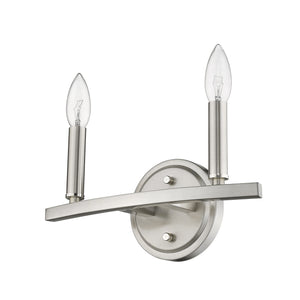 Homeroots Two Light Silver Wall Sconce   398439