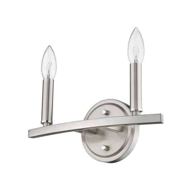 Homeroots Two Light Silver Wall Sconce   398439