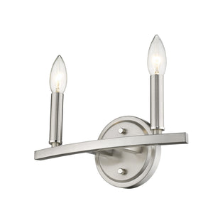 Homeroots Two Light Silver Wall Sconce   398439