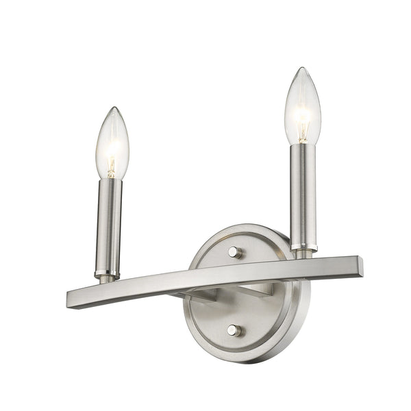 Homeroots Two Light Silver Wall Sconce   398439
