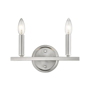Homeroots Two Light Silver Wall Sconce   398439