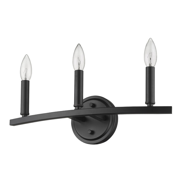 HomeRoots Three Light Matte Black Wall Sconce - Modern Minimalist Design for Ambient Lighting in Any Room 398440